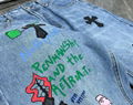 Chrome Hearts Sex Records Jeans Cross Embroidery Graffiti Casual Denim Jeans 