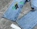 Chrome Hearts Sex Records Jeans Cross Embroidery Graffiti Casual Denim Jeans 