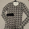 Marine Serre Black Moon Diamant Print Top Diamond Moon Crewneck Knit T-shirt 