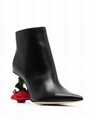 Loewe Leather Rose Heel Ankle Boots In Black Women's Leather Heel Ankle Boots