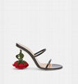 Loewe Black Rose Heel 100 Slingback Rose Leather pumps