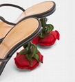 Loewe Rose Heel Sandal in Black Rose Heel Mules 