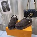 Louis Vuitton Aspen Platform Clog LV Monogram-debossed suede calf leather Mule 