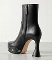       GG knee-high leather boots GG embellished platform soles towering flared 4