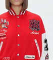 Amiri Tiger Logo Patch Varsity Jacket Red Fashion Tiger Jackets