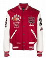 Amiri Tiger Logo Patch Varsity Jacket Red Fashion Tiger Jackets