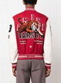 Amiri Tiger Logo Patch Varsity Jacket Red Fashion Tiger Jackets