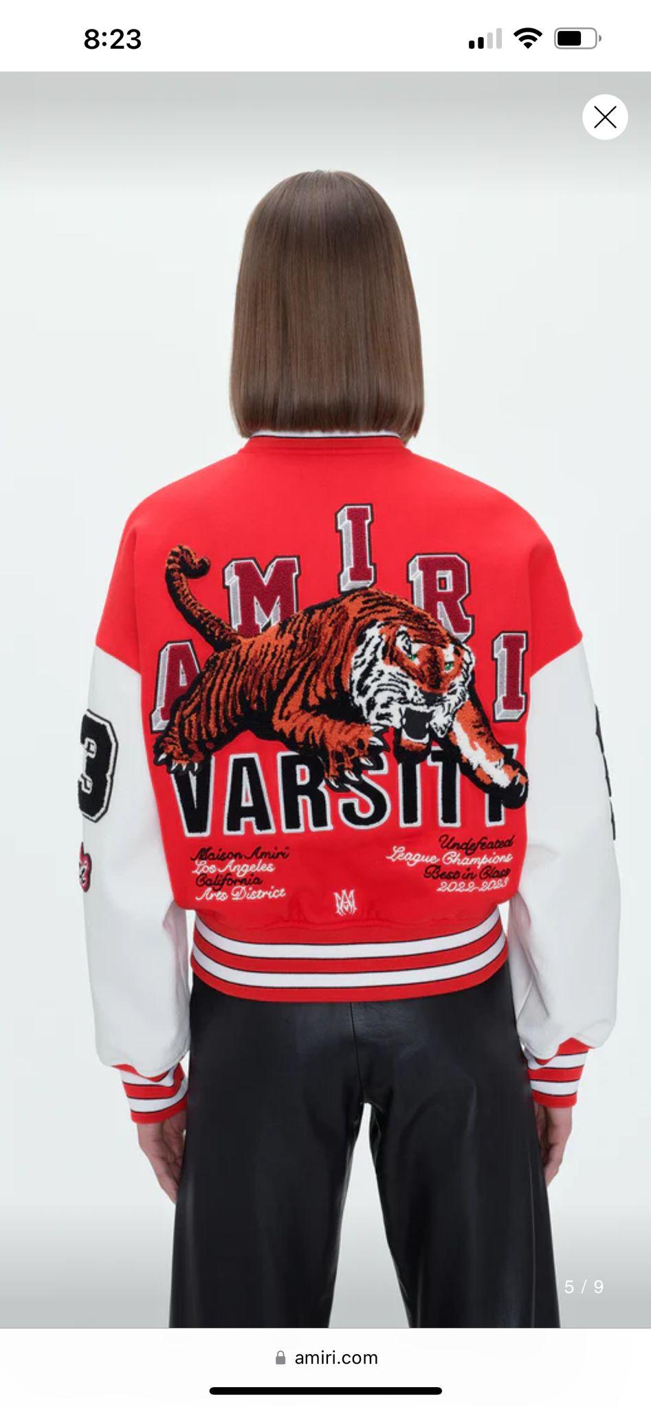 Amiri Tiger Logo Patch Varsity Jacket Red Fashion Tiger Jackets 4