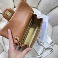 CC Pearl Crush Small Flap Bag Brown Lambskin Antique Gold Hardware