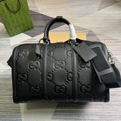 Gucci JUMBO GG LARGE DUFFLE BAG MEN duffle Travel Bag Black 