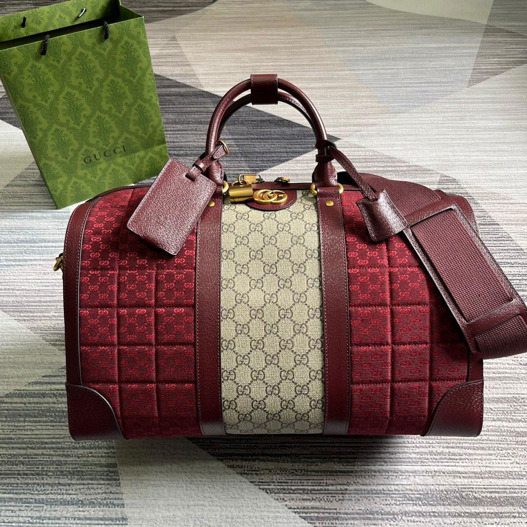       GG canvas duffle bag Red       Men Travel Bag Tote Bag 3