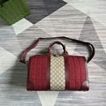 Gucci GG canvas duffle bag Red Gucci Men Travel Bag Tote Bag