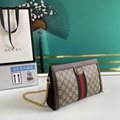 Gucci Ophidia Shoulder Bag GG Red And Green Web Chain Bag