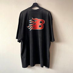            Flame Jersey Vintage Tee Men Oversized T-shirt