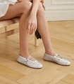 Alaia Crystal-Embellished Buckled Leather Ballet Flats Mary Jane Flats 