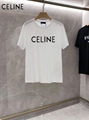 Celine Logo Printed Cotton White T shirt