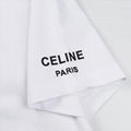 Celine Logo Printed Cotton White T shirt