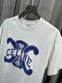 Celine Logo Printed Cotton White T shirt