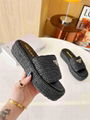       Women's Black Crocheted Raffia-effect Flatform Slides Grass Woven Matsuke  (Hot Product - 1*)