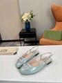       Women Ballerina with crystal double G slingback GG Patent Leather Sandals 13