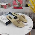 Dolce & Gabbana Raffia Slides With Dg Logo Women's Woven Logo Slide Sandals