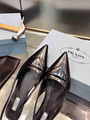 Prada Saffiano Brushed Leather Slingback Pumps Ladies Prada Flat