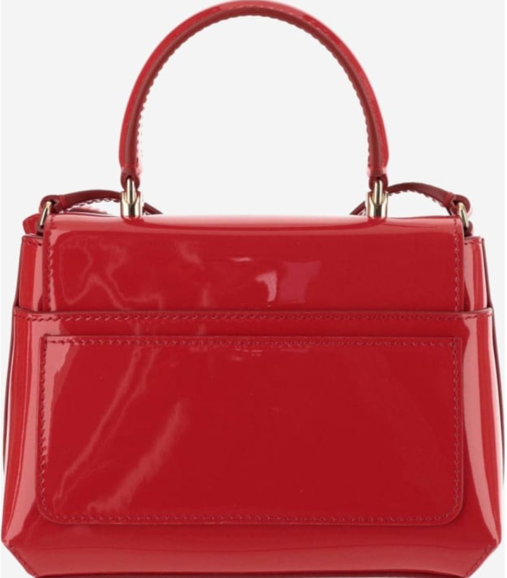                 DG Logo Patent Leather Bag     Handle Top Tote Handbag 5