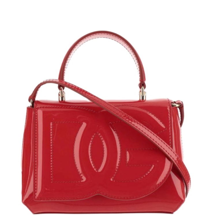                 DG Logo Patent Leather Bag     Handle Top Tote Handbag 2