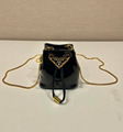 Prada Patent Leather Mini Pouch prada mini bucket bag Women