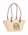 Small       Anagram Basket bag in iraca palm and calfskin       beach bag 8