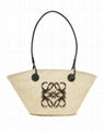 Small       Anagram Basket bag in iraca palm and calfskin       beach bag 6