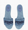Women's Denim Sandals Blue FF Logo