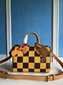 Louis Vuitton Speedy 25 Bandoulière LV Damier Pop Jaune Mat Small Travel Bag 