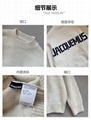 JACQUEMUS Blue Jacquard Logo Sweater Blue Fashion wool sweater for women 