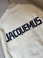 JACQUEMUS Blue Jacquard Logo Sweater Blue Fashion wool sweater for women 