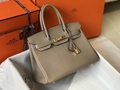 Hermes Birkin Togo 25 Black Handbags 