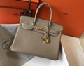 Hermes Birkin Togo 25 Black Handbags 