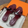 hermes Oasis 50 Epsom Sandals Women Rouge H Slide Mule