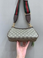 GUCCI Ophidia textured leather-trimmed printed coated-canvas shouder bag