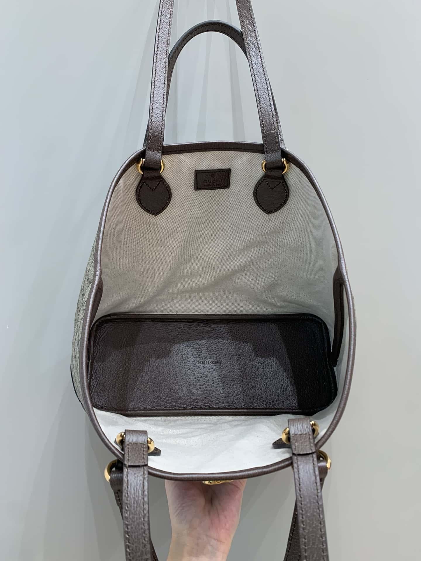       Ophidia small tote bag in beige and ebony       tote  13