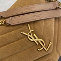 Saint Laurent Loulou Large YSL Quilted Suede Shoulder Bag
