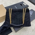 Saint Laurent Loulou Large YSL Quilted Suede Shoulder Bag