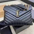 Saint Laurent Loulou Large YSL Quilted Suede Shoulder Bag