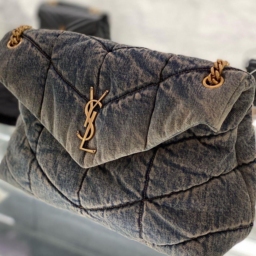 Saint Laurent Black Loulou Puffer shoulder bag SL Chain shoulder bag  11