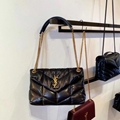 Saint Laurent Black Loulou Puffer shoulder bag SL Chain shoulder bag 