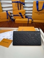Louis Vuitton Brazza Wallet LV black Monogram Shadow calfskin Long wallets