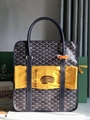 Goyard Goyardine Bourgogne Bag Men Navy handle Totes