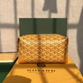 Goyard Bowling 25 Toiletry Bag In Goyardine Canvas Black/Tan 15