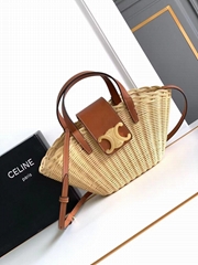 Celine TEEN COUFFIN in WICKER AND NATURAL CALFSKIN Women tote bag 