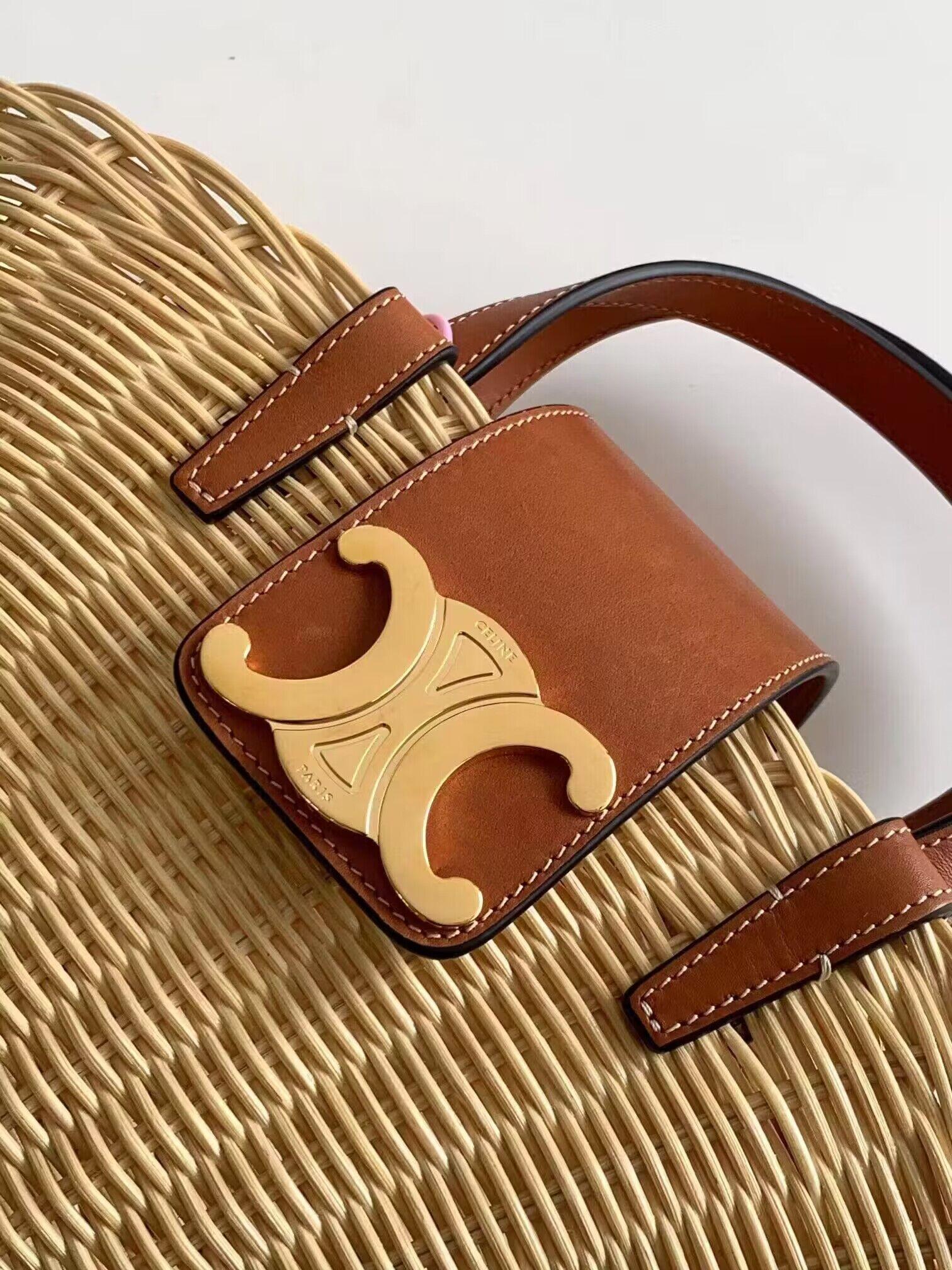       TEEN COUFFIN in WICKER AND NATURAL CALFSKIN Women tote bag  7
